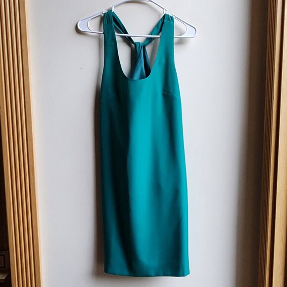 J. Crew Teal Cross Back Shift Dress Size 0 - Picture 7 of 16